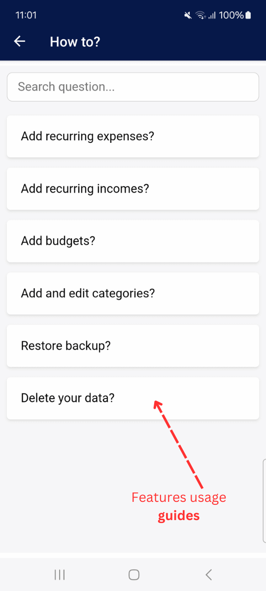 Help, Contact us and Feature Request: Step by step guides