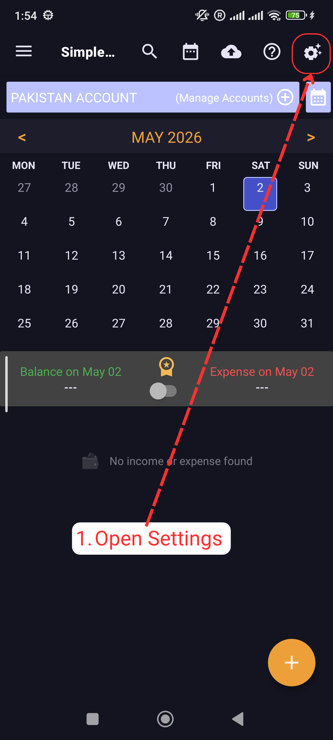 Change App Theme: Open Settings